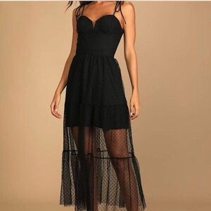 Lulu's Black Sheer Maxi Dress